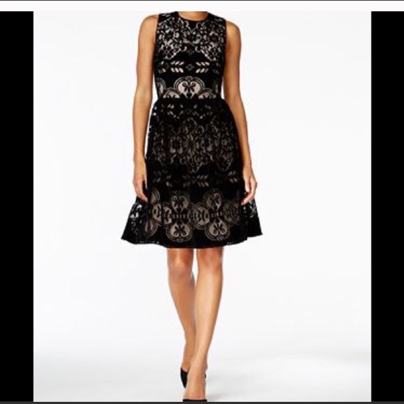 Tommy Hilfiger Dresses & Skirts - Tommy Hilfiger Black velvet lace dress size 8 NWT